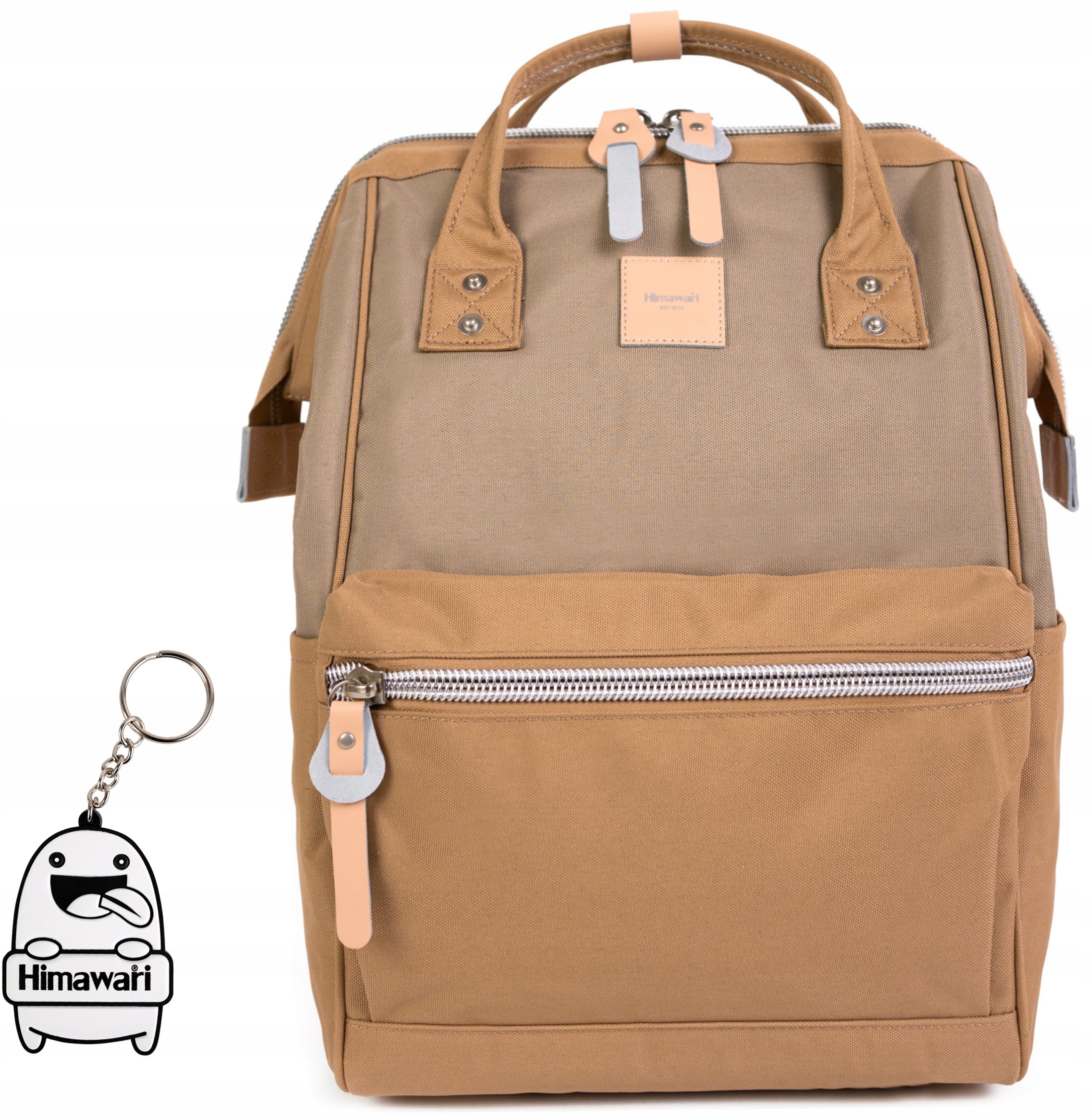 Plecak podróżny Himawari Candy M do samolotu pojemny Usb Jasny brąz