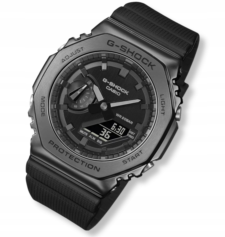 Ocelové hodinky Casio G-shock GM-2100BB WR200M Box s kabelkou Gravírování bonus