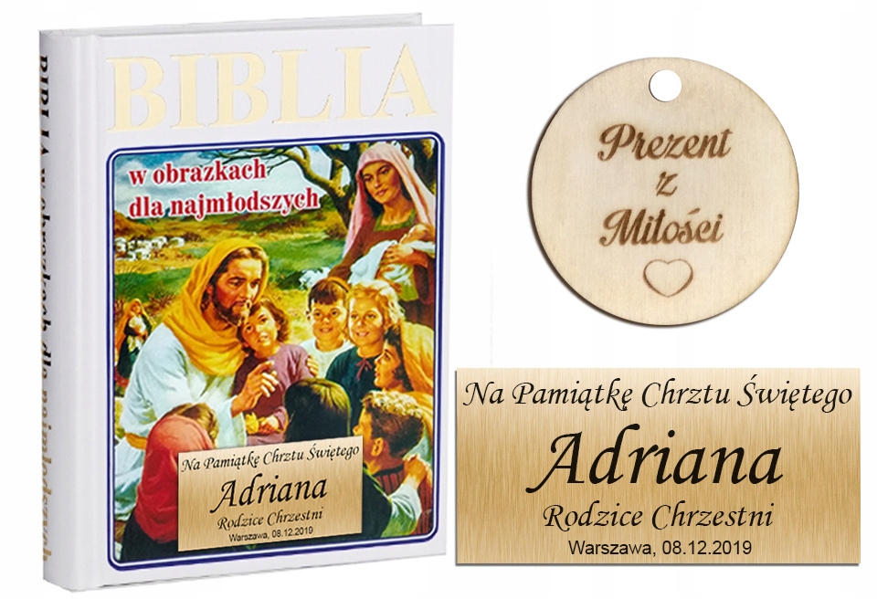 

Biblia Pismo Św Chrzest Komunię Grawer B