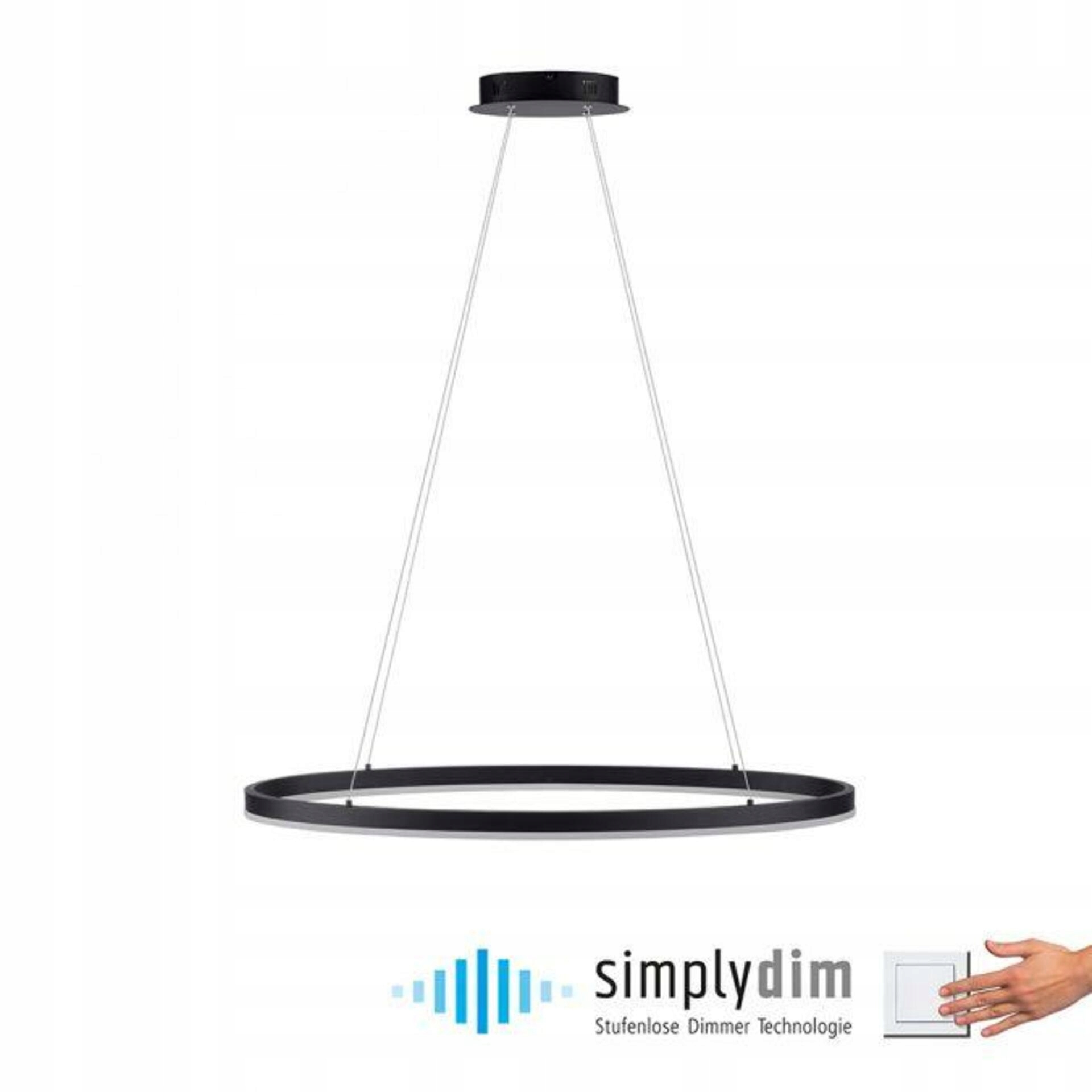 Paul Neuhaus Titus Led závesné svietidlo 40x40 cm antracit SimplyDim 3000K