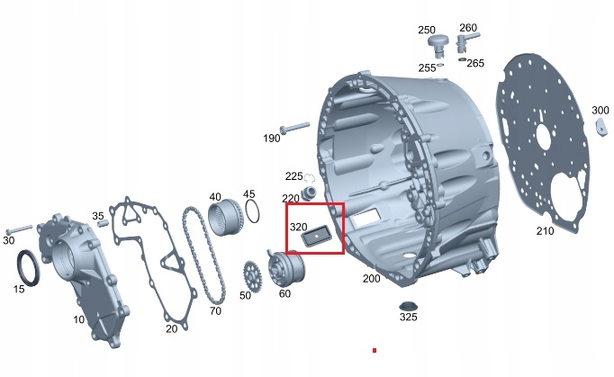 MERCEDES 722.6 Zaslepka rewizja obudowy sprzegla Stan opakowania oryginalne
