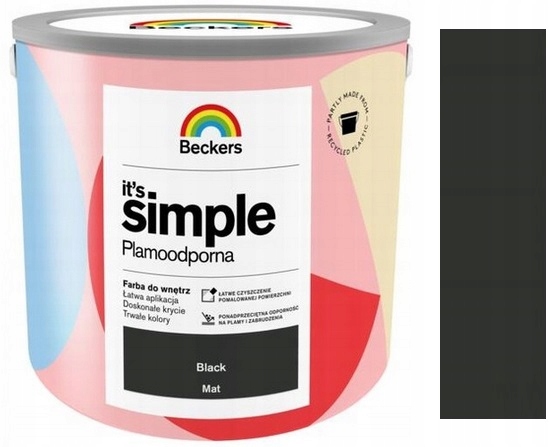 Beckers It`s Simple Plamoodporna Farba Do Ścian I Sufitów Black 2.5L