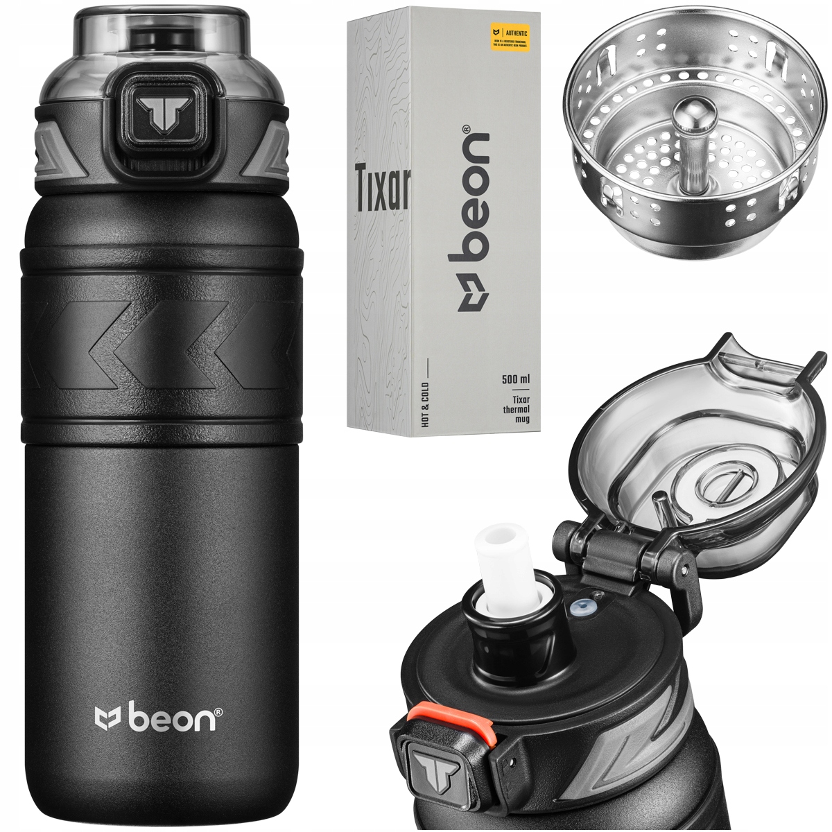 Kubek Termiczny Na Kawę Herbatę Do Samochodu Szczelny Antypoślizgowy 500 ml