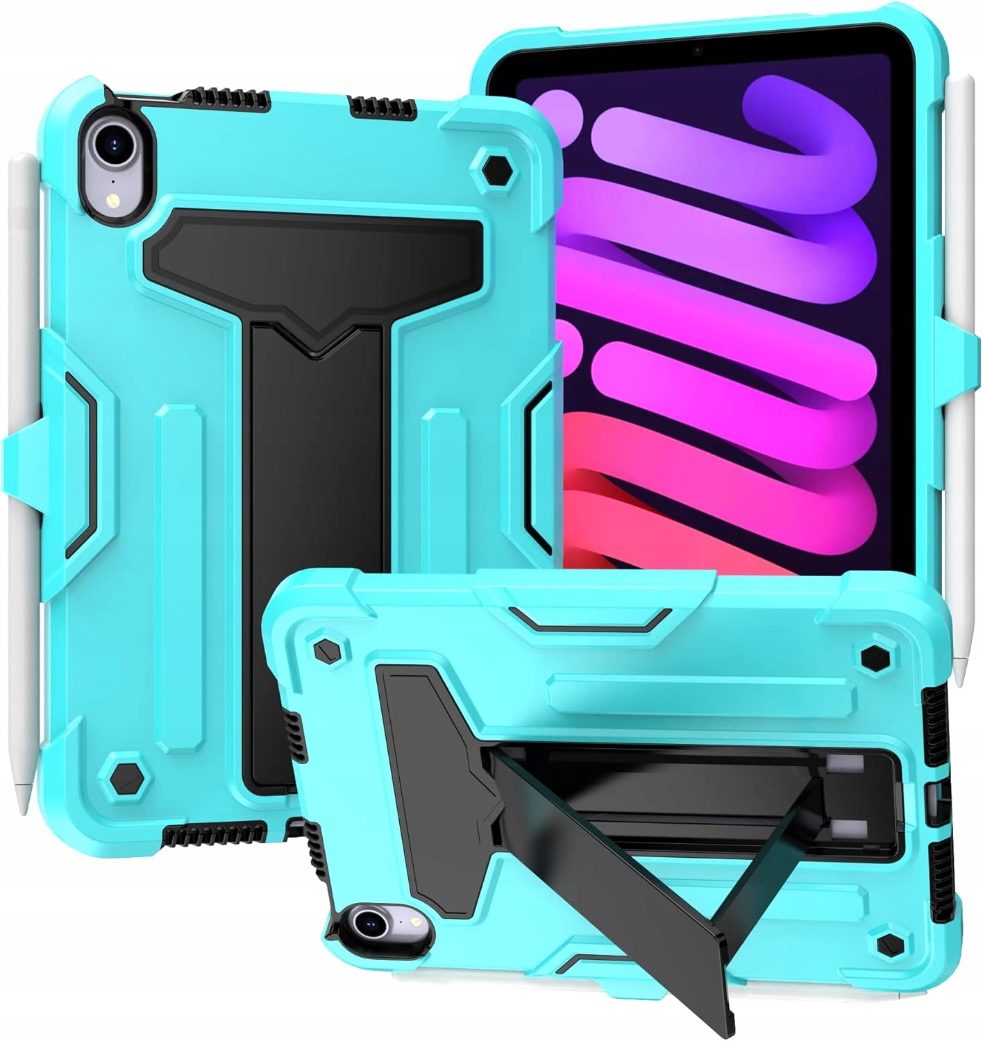 Pouzdro pro iPad Mini 6 8.3" s podstavcem a prostorem pro Dotykové Pero, mátové