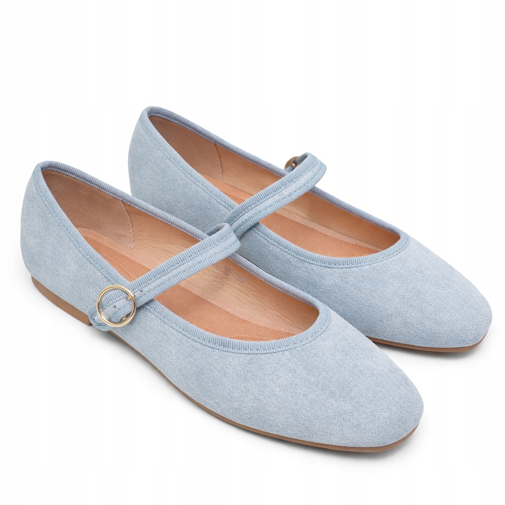 Baleriny Damskie Lekkie Z Paskiem Wkładka Memory r 37