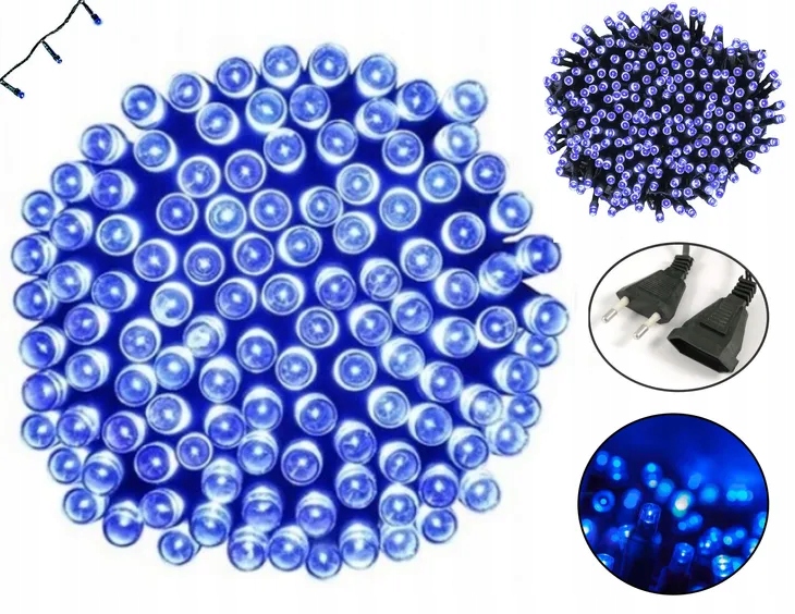 

Lampki Choinkowe Oświetlenie Niebieski 500 Led