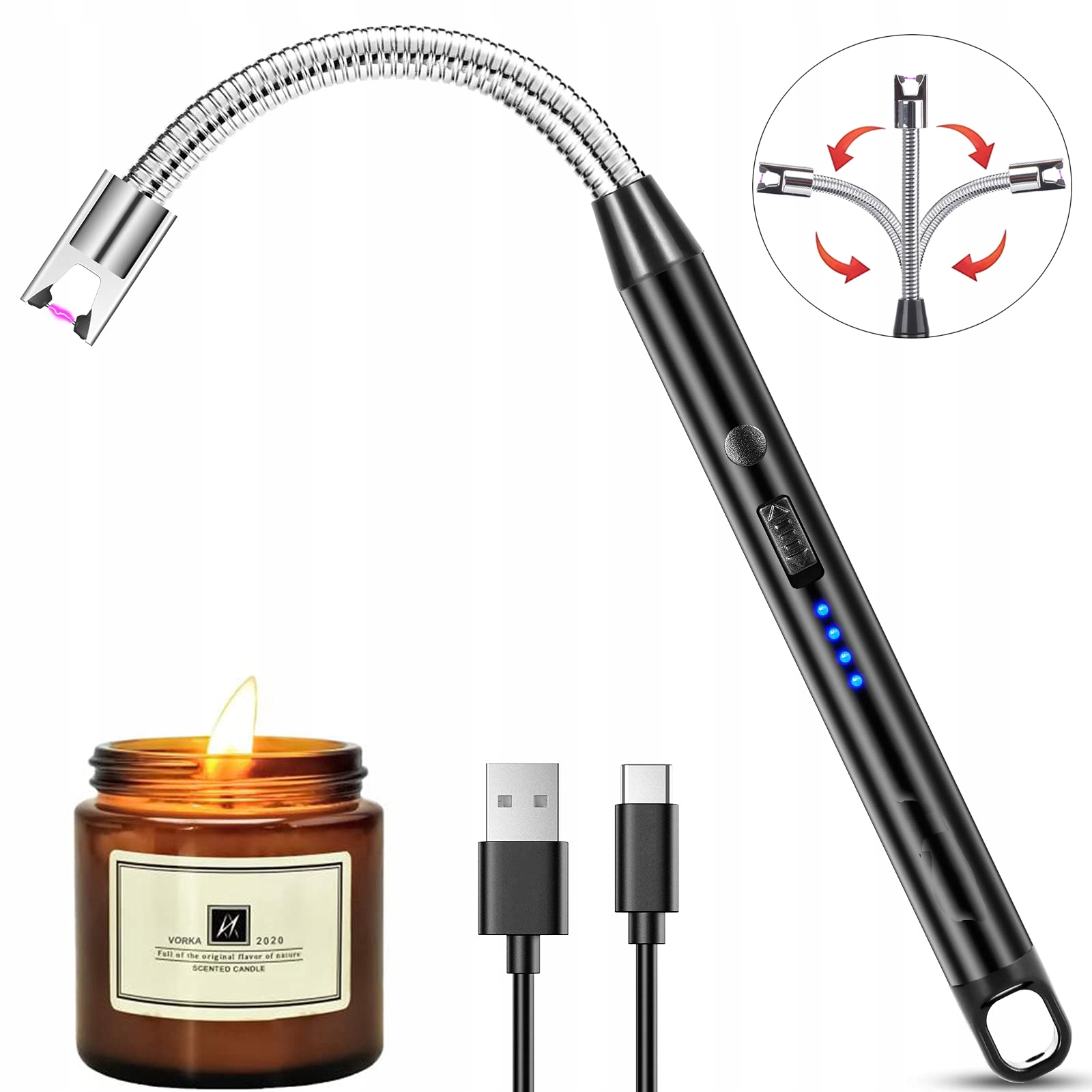 

Zapalniczka Plazmowa Długa Zapalarka Usb-c Do Gazu