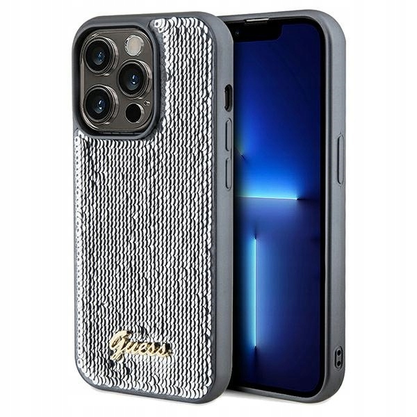Pouzdro Guess GUHCP14XPSFDGSS Apple iPhone 14 Pro Max pevné pouzdro Sequin Script M