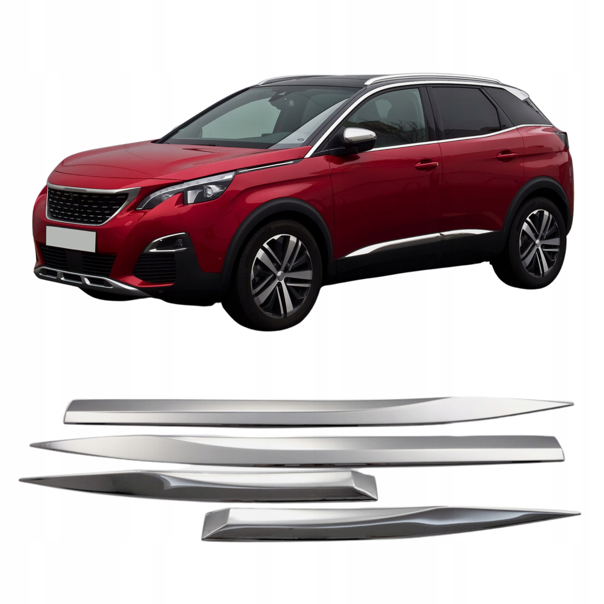 Lišty bočných dverí nerezová oceľ chróm Peugeot 3008 Suv 2016-