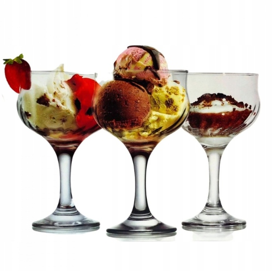 

Pucharki Kufle Do Lodów Deserów 6SZT 310ML Szkło