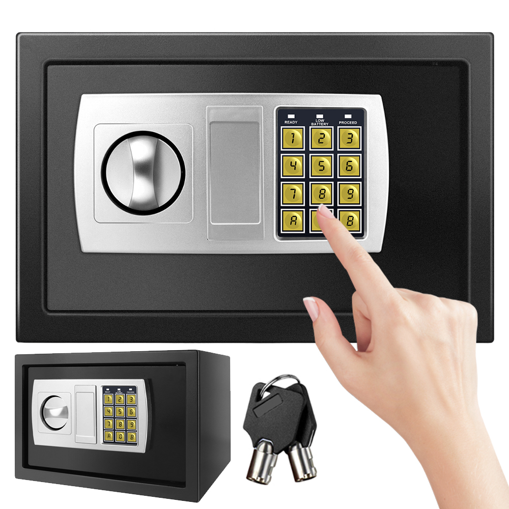 Sejf Domowy Z Zamkiem Elektronicznym Kasa Pancerna Metal 31X20X20CM +klucze