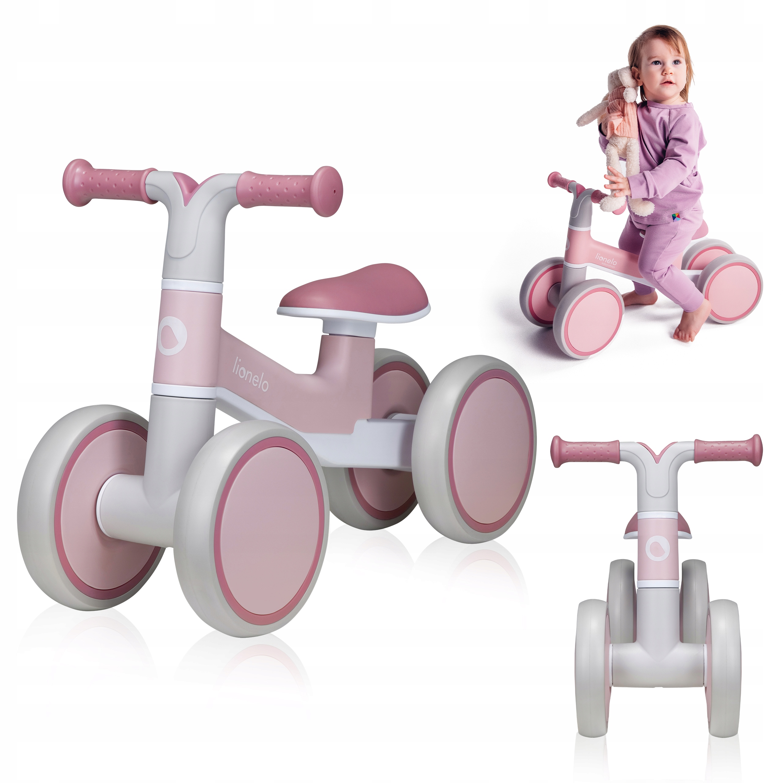 Rowerek biegowy chodzik jeździk 4 koła Amortyzacja Lionelo Villy