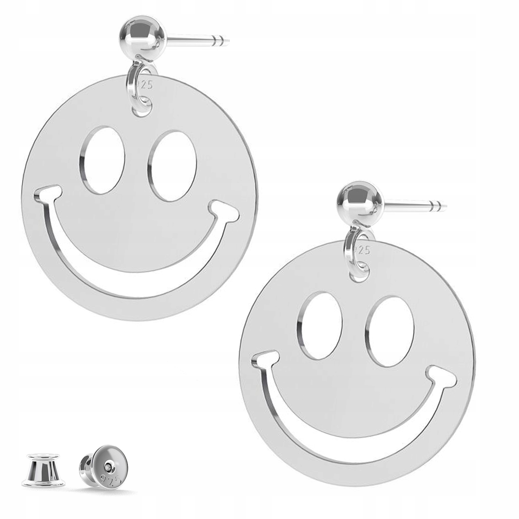 Stříbrné náušnice Emotikon Úsměv 925