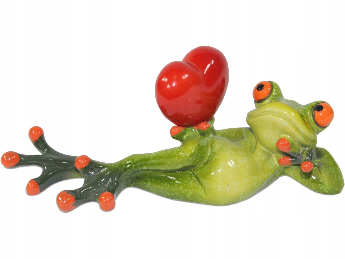

Leżąca Figurka 6,5 x 16 x 5 cm Żaba z Sercem