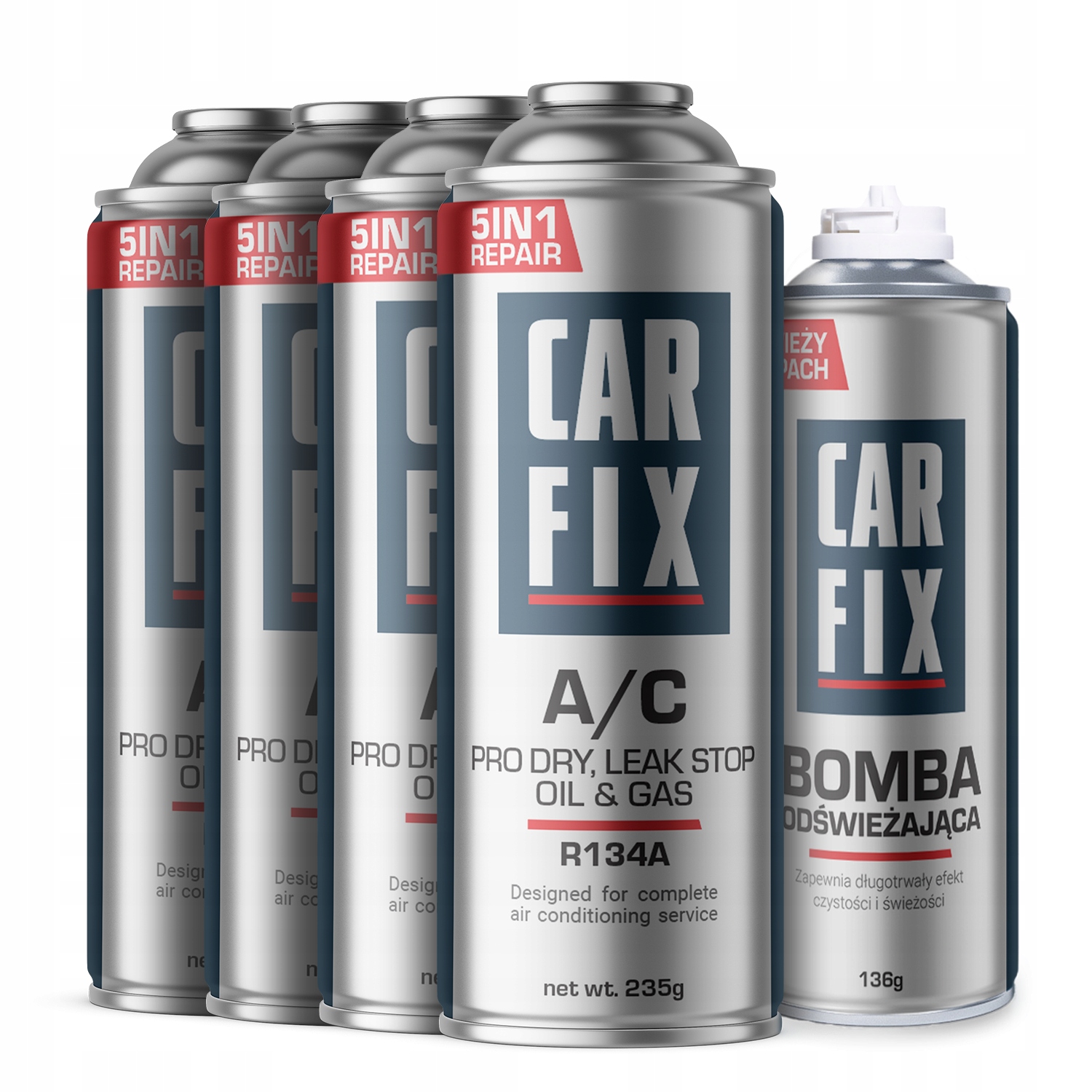 Carfix 5v1 4x Chladivo R134a Plyn Do Klimatizace Bomba