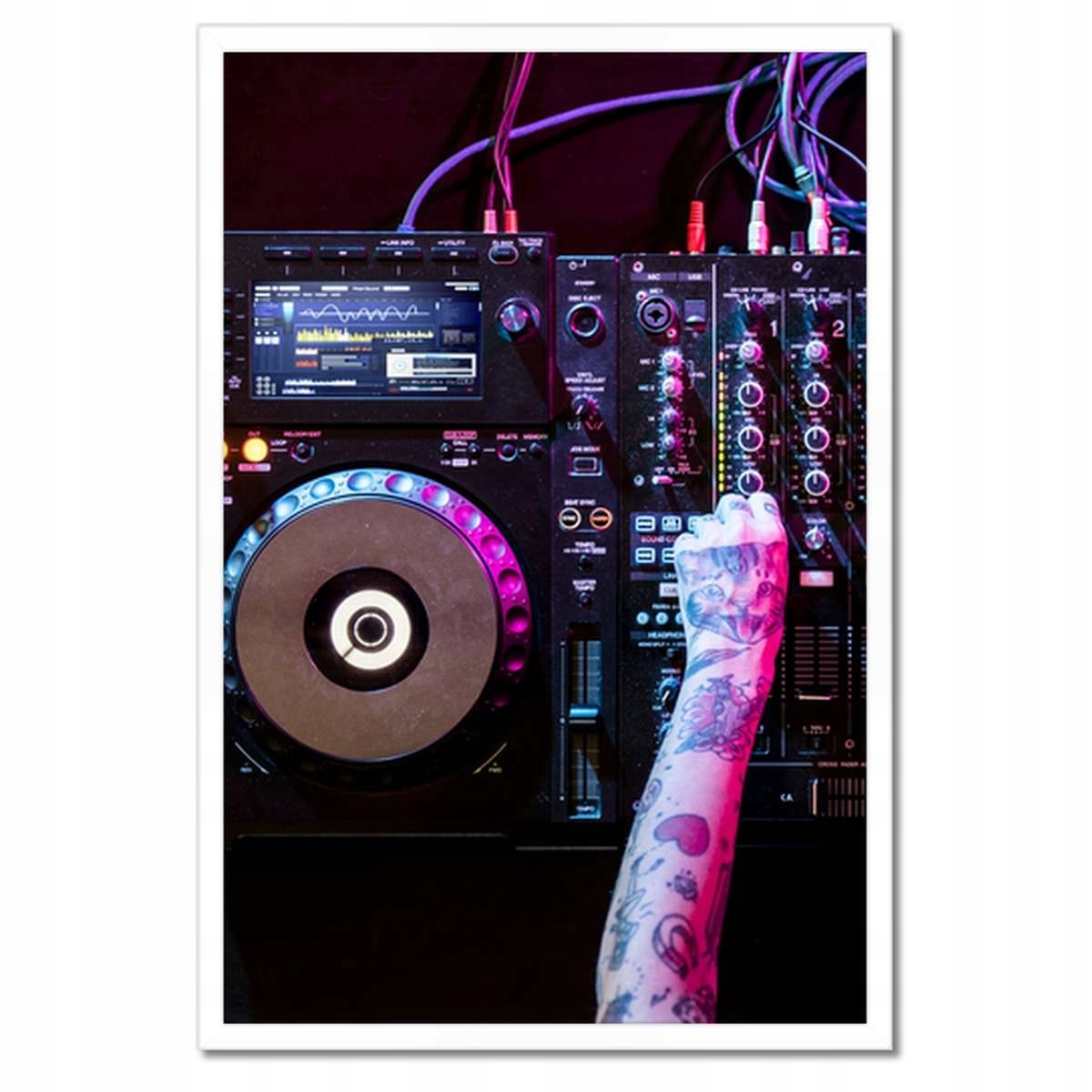 Plakáty v rámu 40x60 Dj hrající hudbu Party