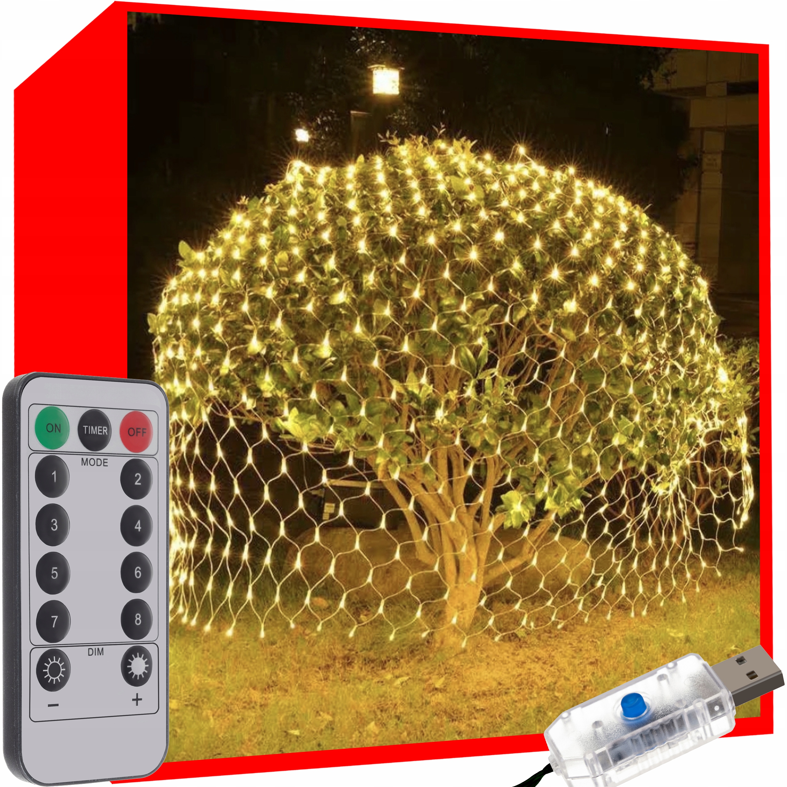 

Siatka Świetlna Led Lampki Choinkowe Kurtyna 2,6x2