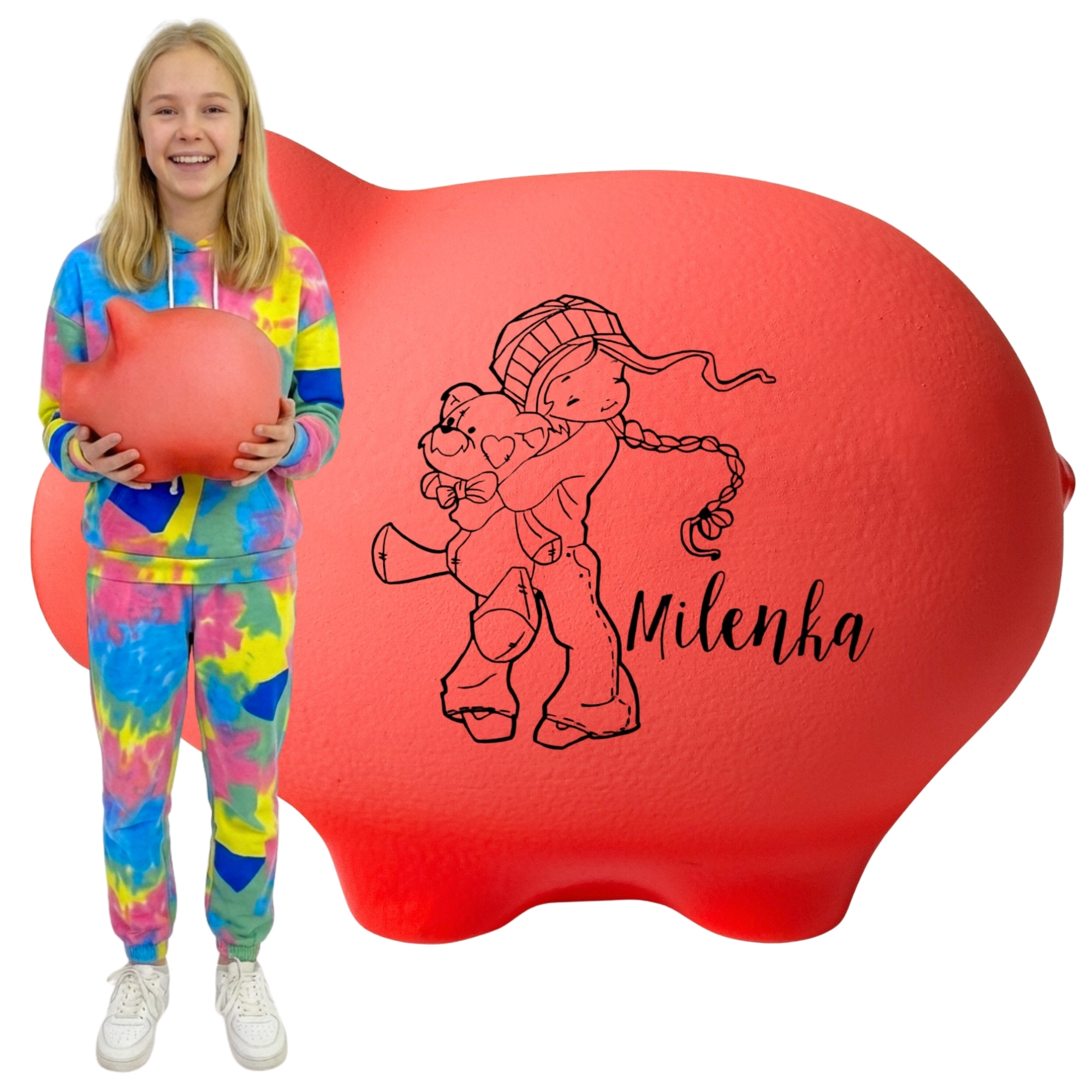 Pokladnička se jménem Váš Text A Grafika personalizovaná K Rozbití Velká