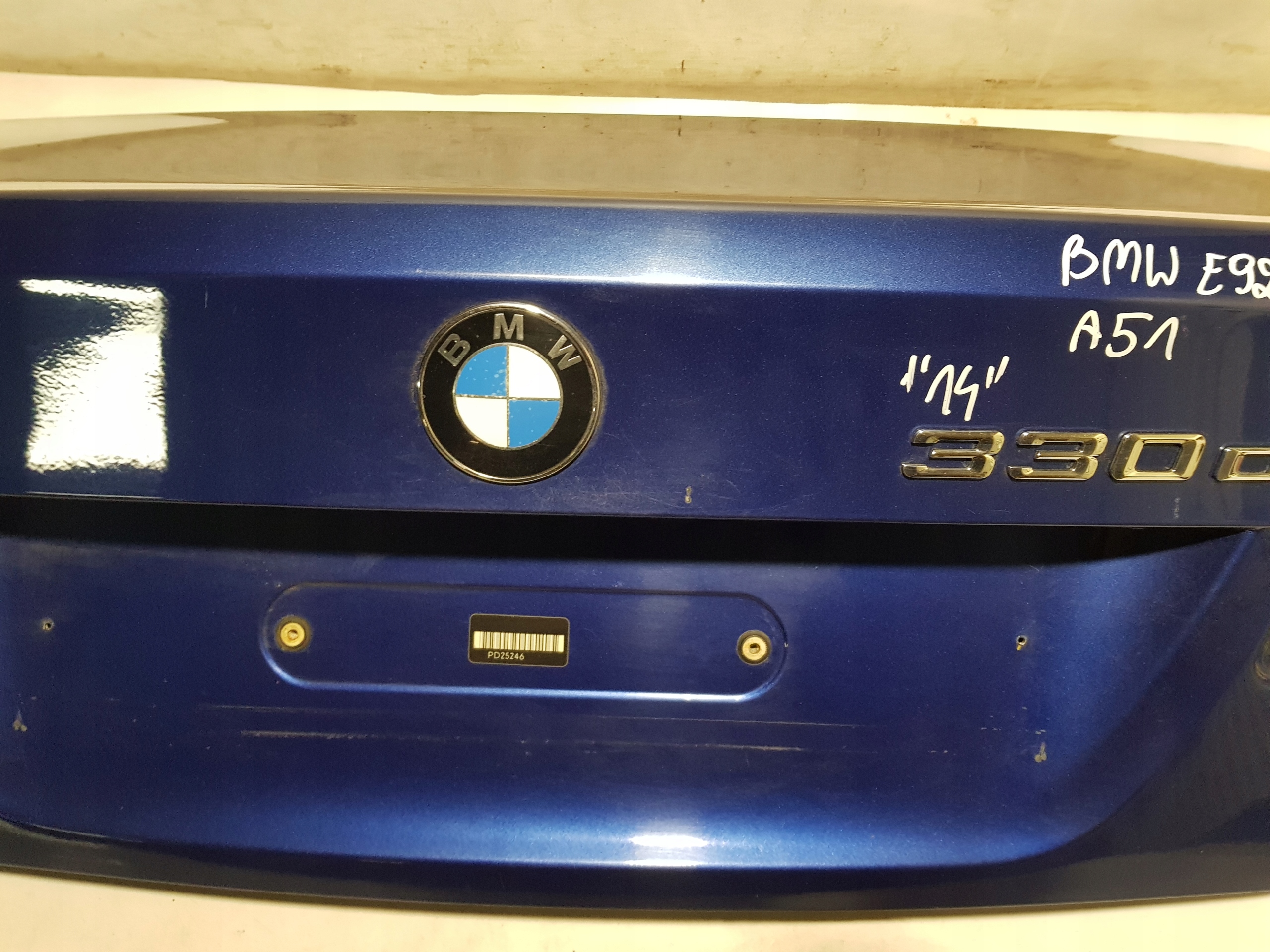 trunk door boot BMW E92 COUPE A51 MONTEGO BLAU