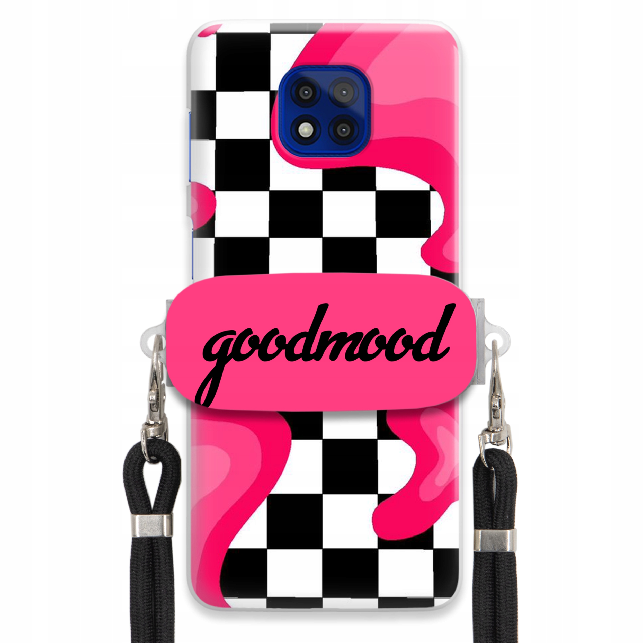 Puzdro Pre Motorola G Power 2021 Sada Case Držiak Vodítko Čierna Módne Splash