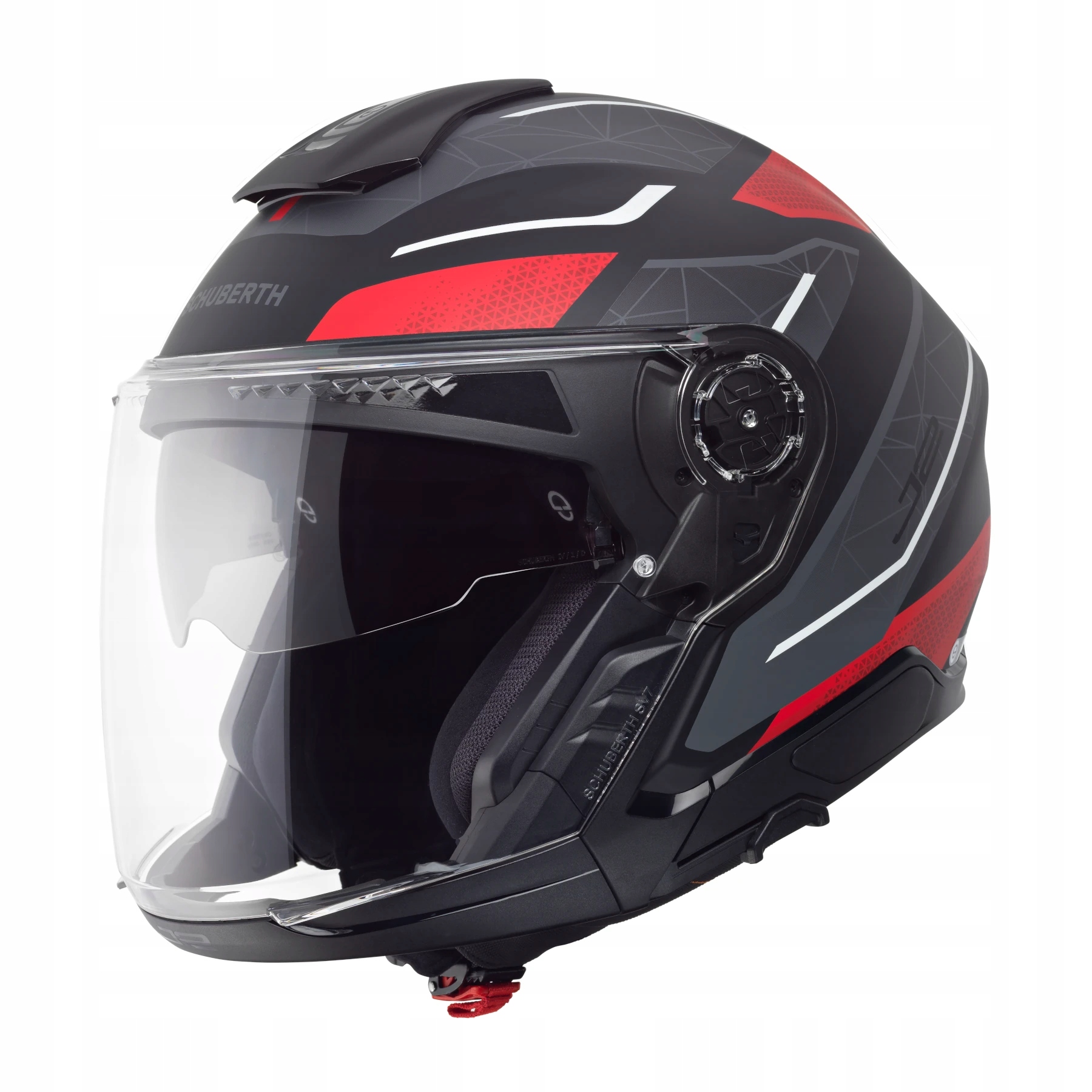 Motocyklová Prilba Schuberth J2 Sigma Red Matná Otvorená S Blendou veľ. M