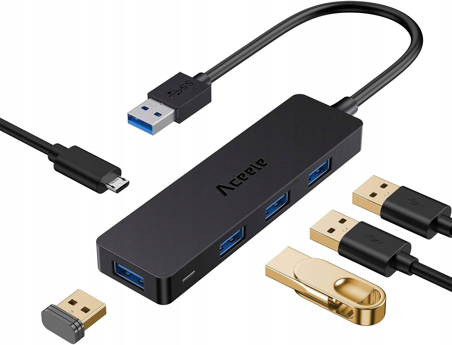 PRZEŁĄCZNIK ADAPTER HUB 4XUSB 3.0 ACEELE