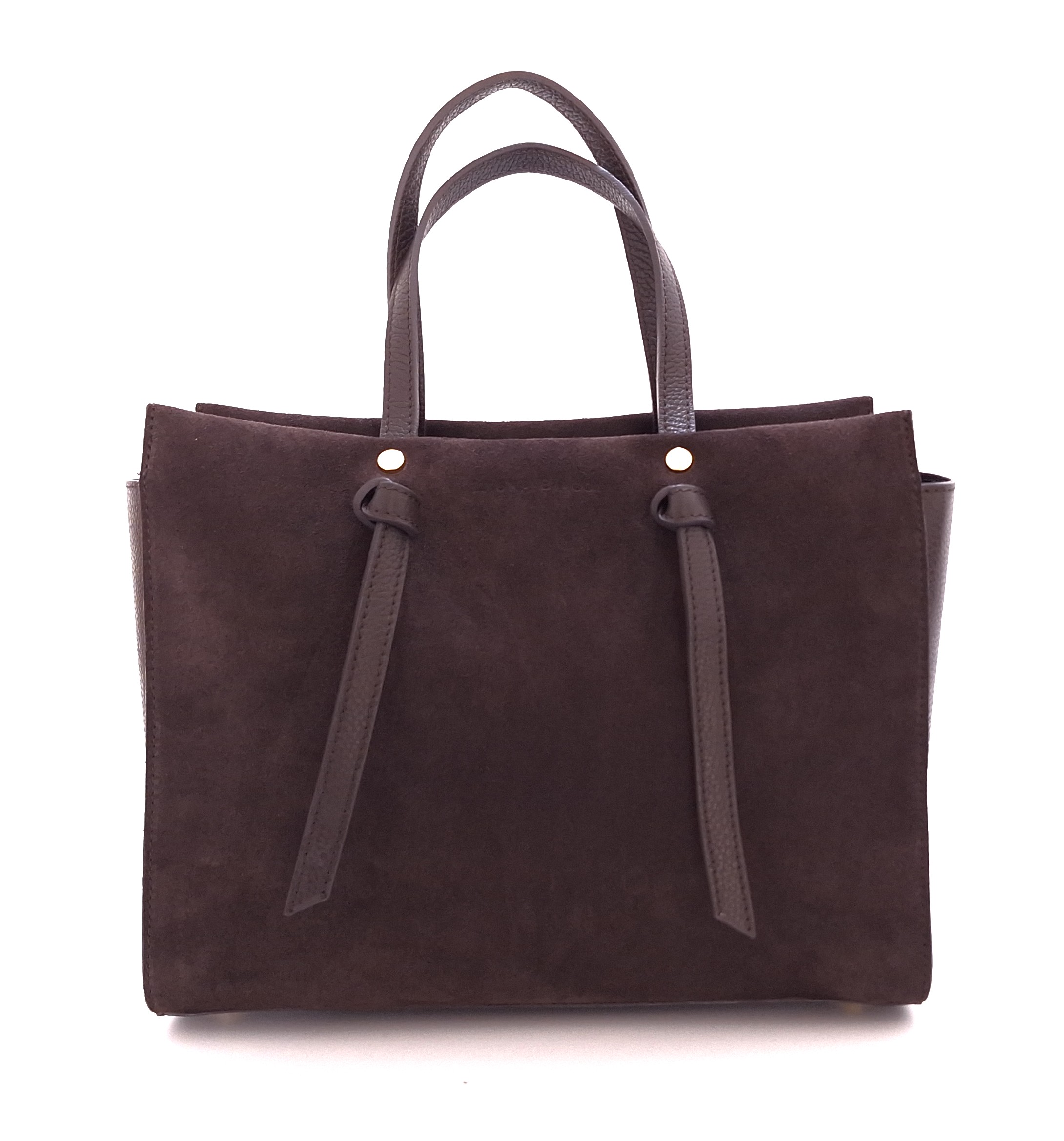 Tmavě hnědá dámská kožená kabelka do ruky Laura Biaggi TS113-07 Choco