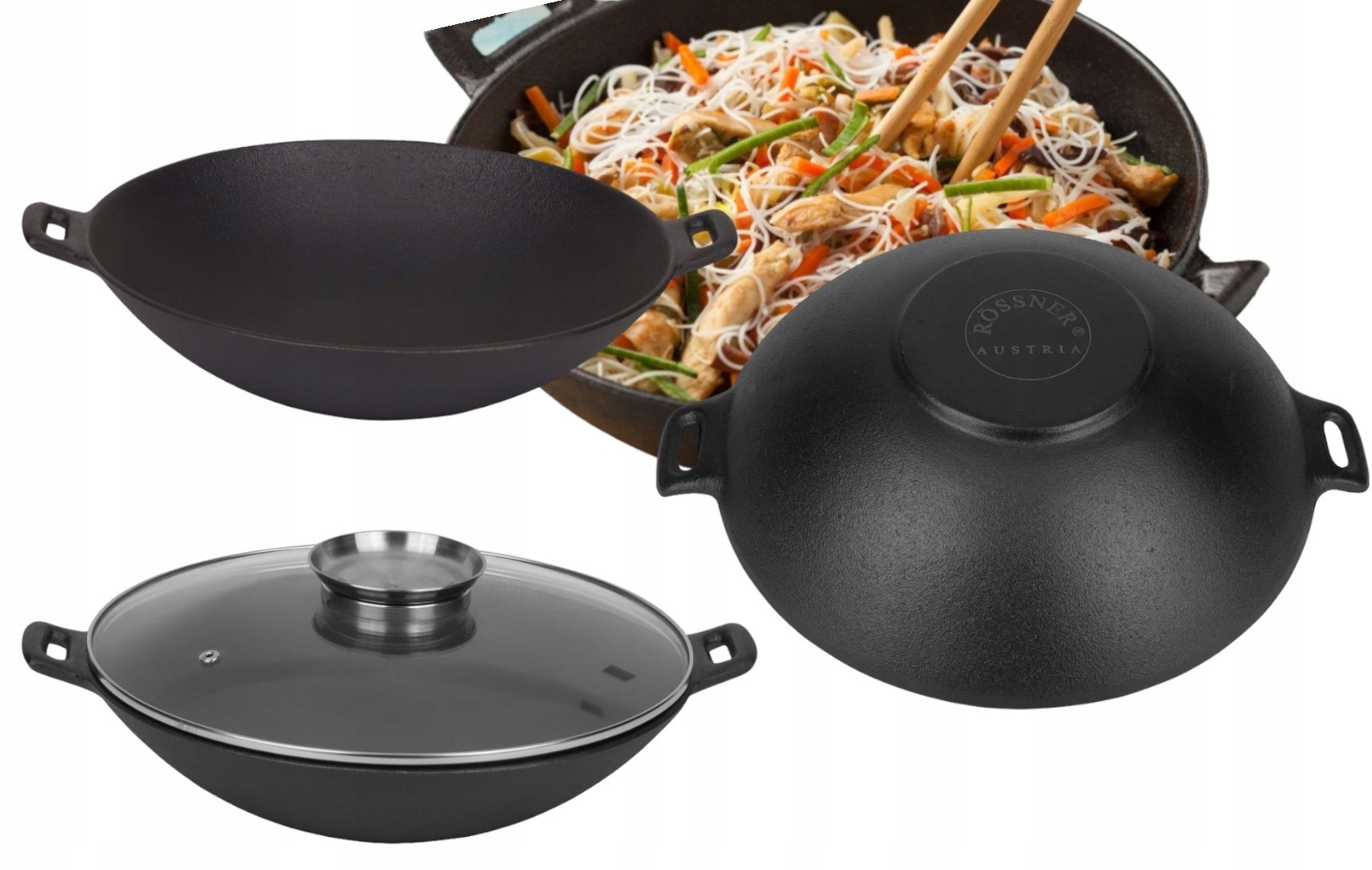 Wok żeliwny 31 cm Marka Rossner Austria