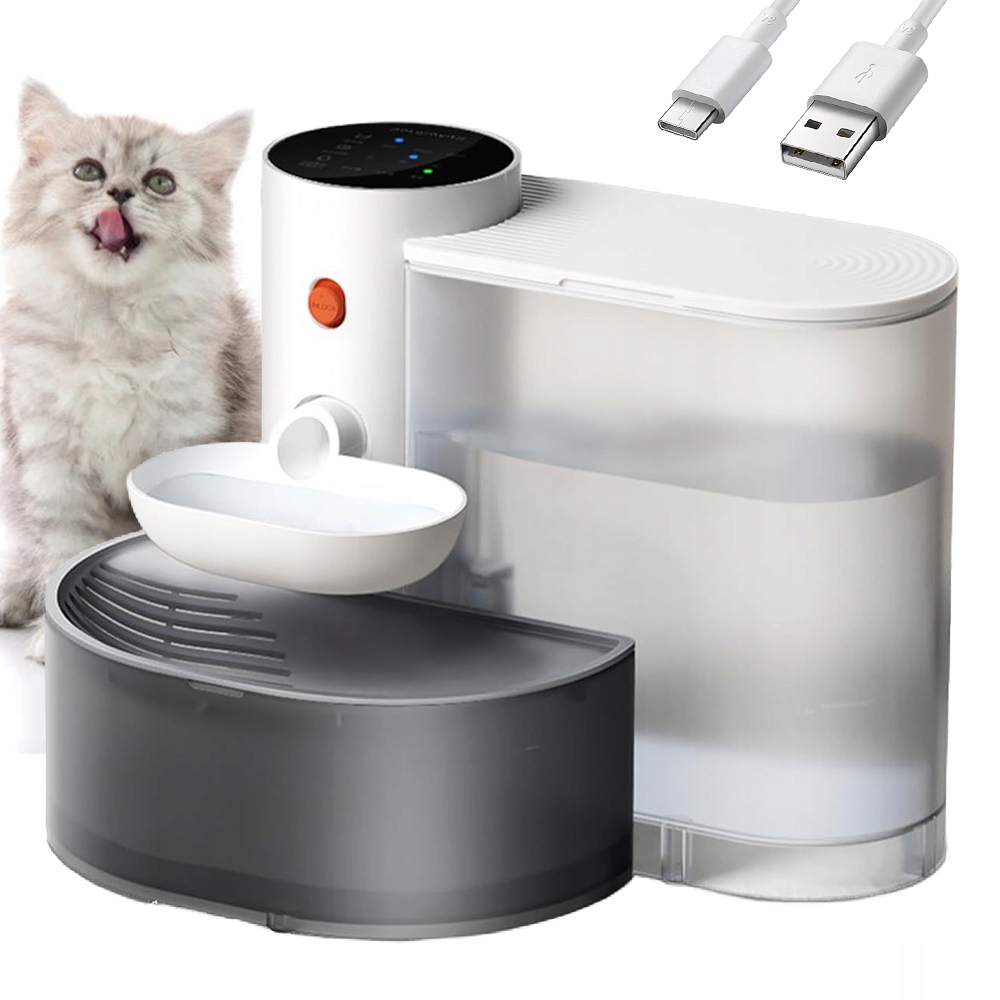 Levně Automatická Napáječka Fontána Do Vody Pro Kočky Psa 3L Nízká Hladina Hluku