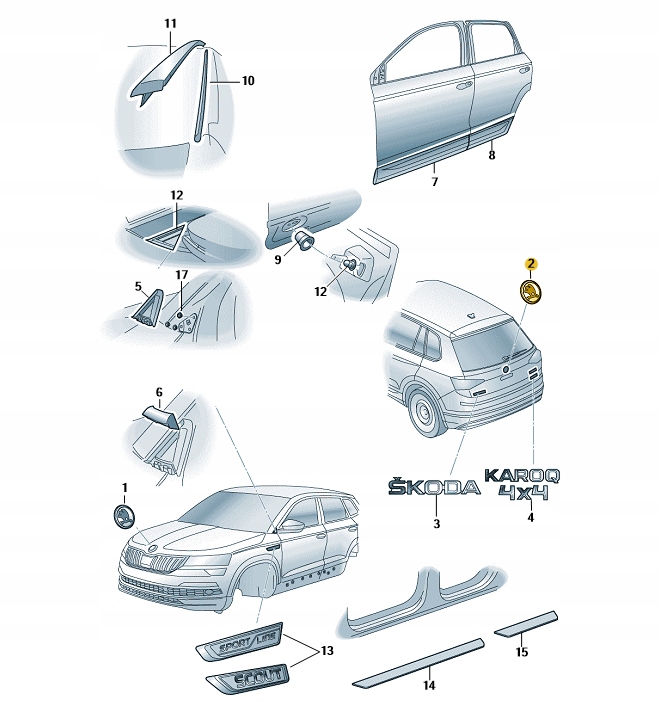 EMBLEMAT ''SKODA'' SKODA KAROQ OE 565853621A FOD Marka Skoda