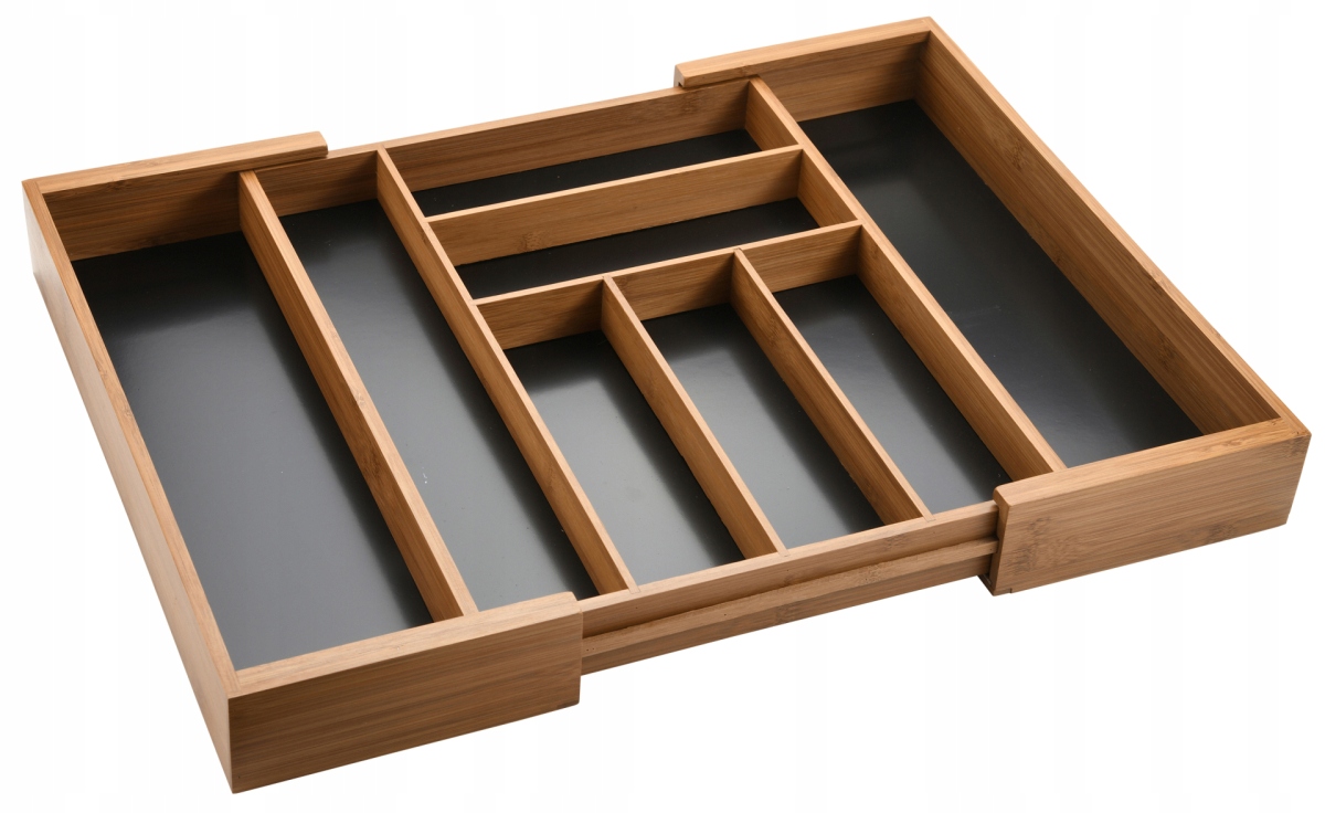 Zásobník na příbory roztahovací tmavý bambus 35-57cm