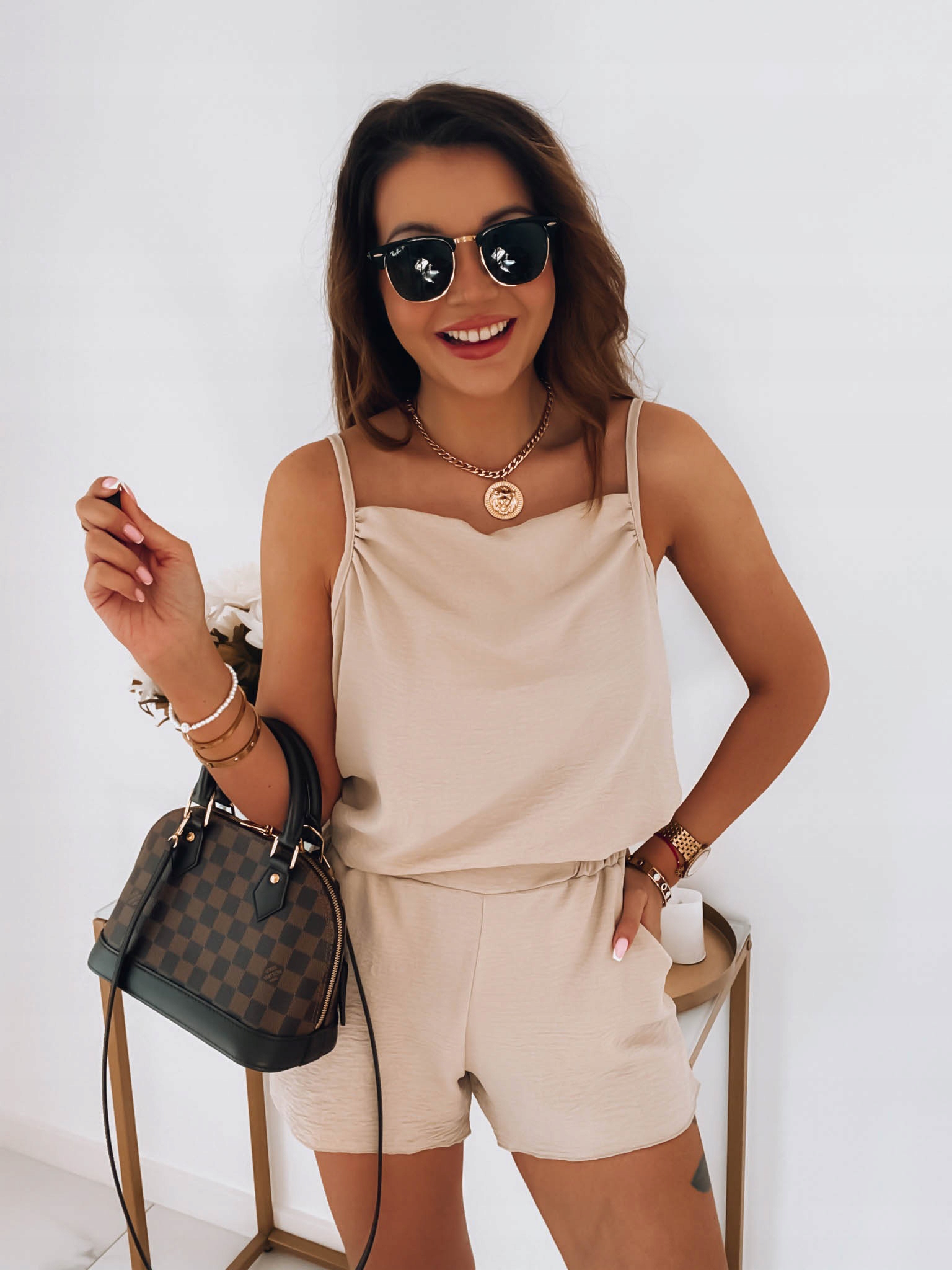 KOMPLET MUŚLINOWY TOP SPODNIE ZWIEWNY KOLORY Kolor czarny