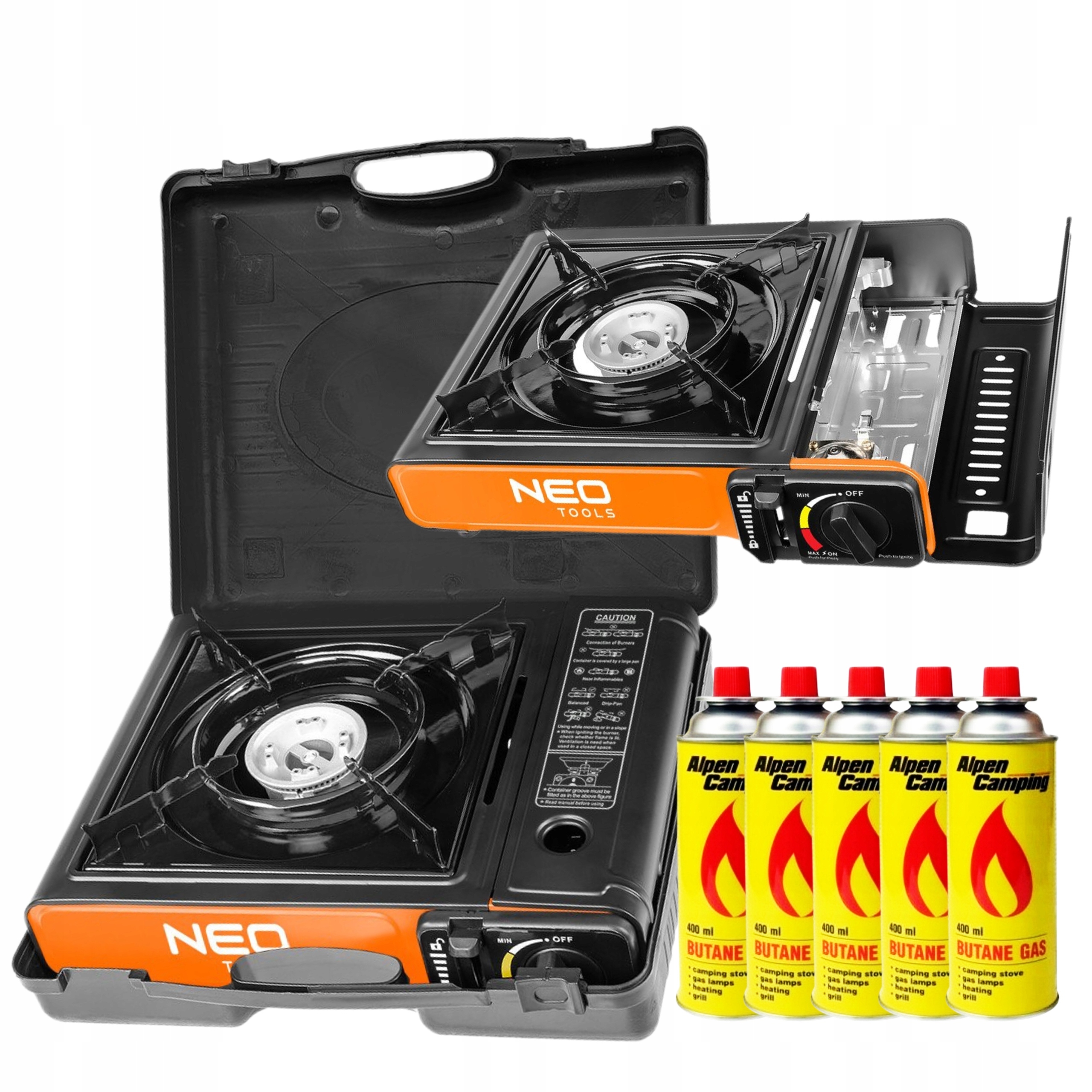 Neo Turistická Plynová Vařička Přenosný Survivalový Kufr 5x Kartuše