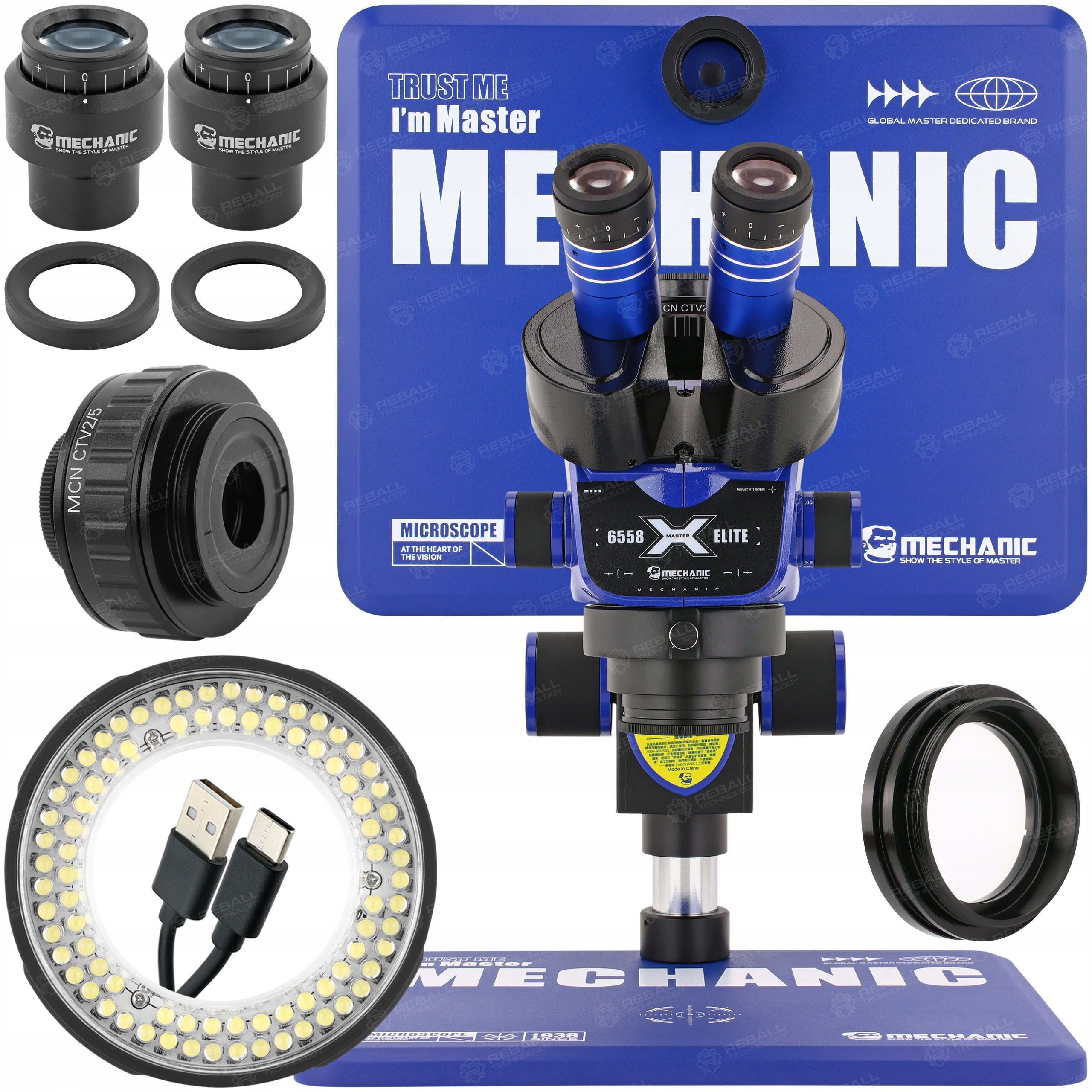 Trinokulární Stereoskopický Mikroskop Mechanic 6558 ELITE-B11 6.5-58x