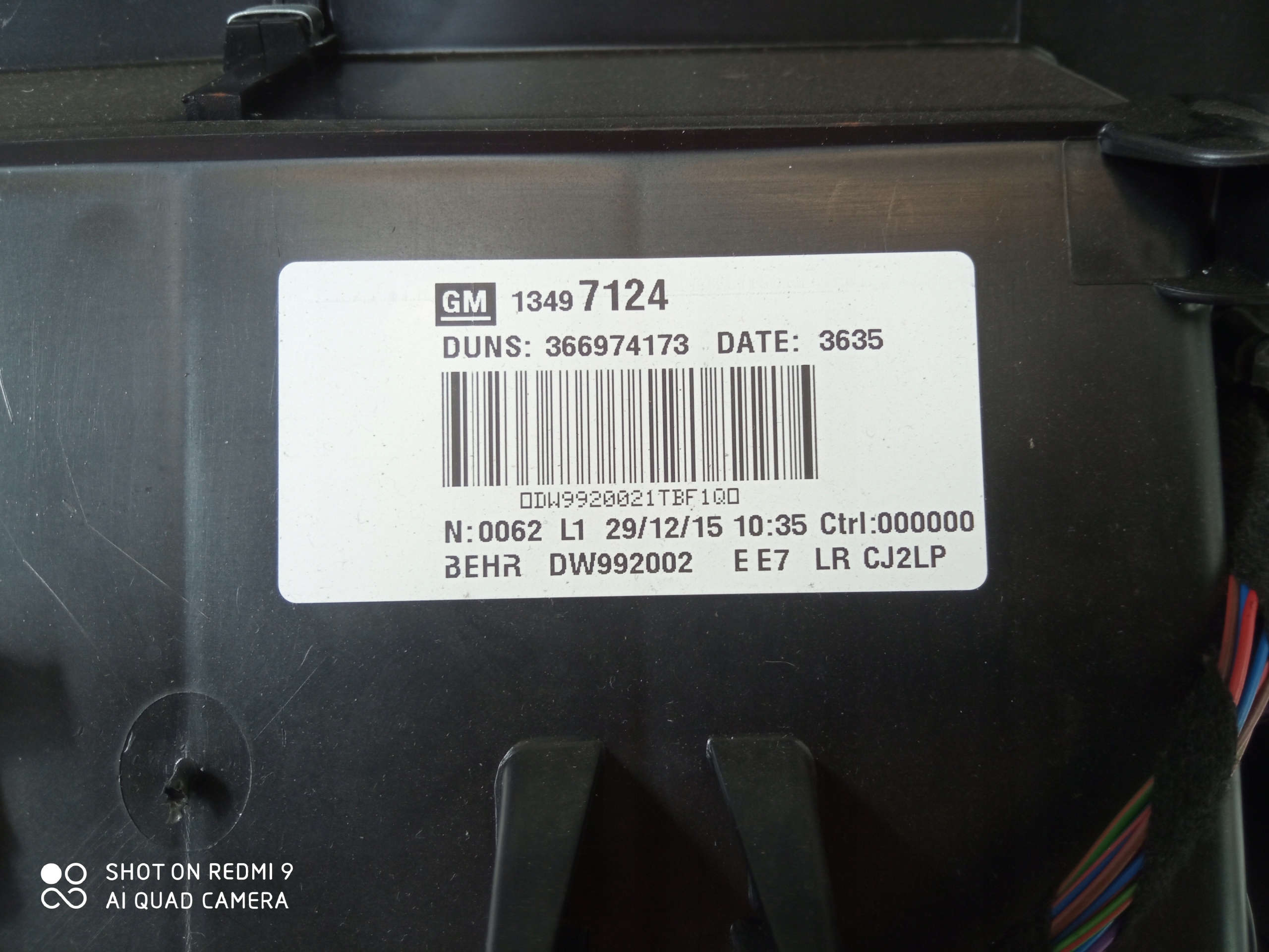 OPEL ASTRA J heater heating 13497124 EUROPA
