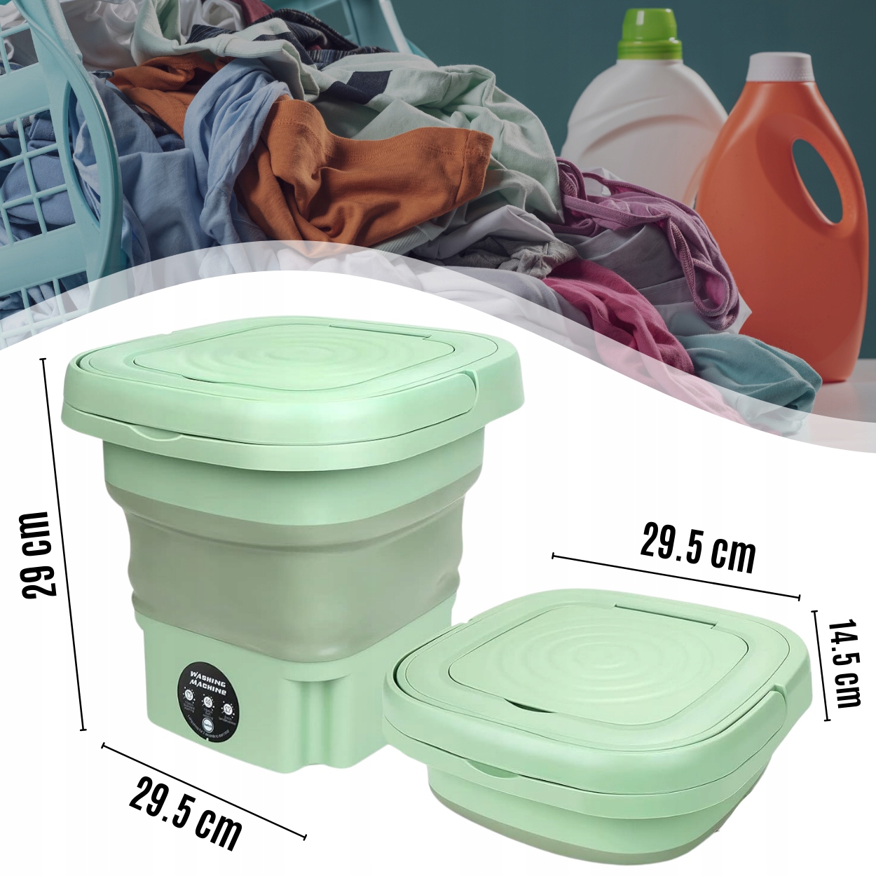 SKŁADANA MINI PRALKA PRZENOŚNA AUTOMATYCZNA PODRÓŻNA TURYSTYCZNA 8L Maksymalny wsad 0.8 kg