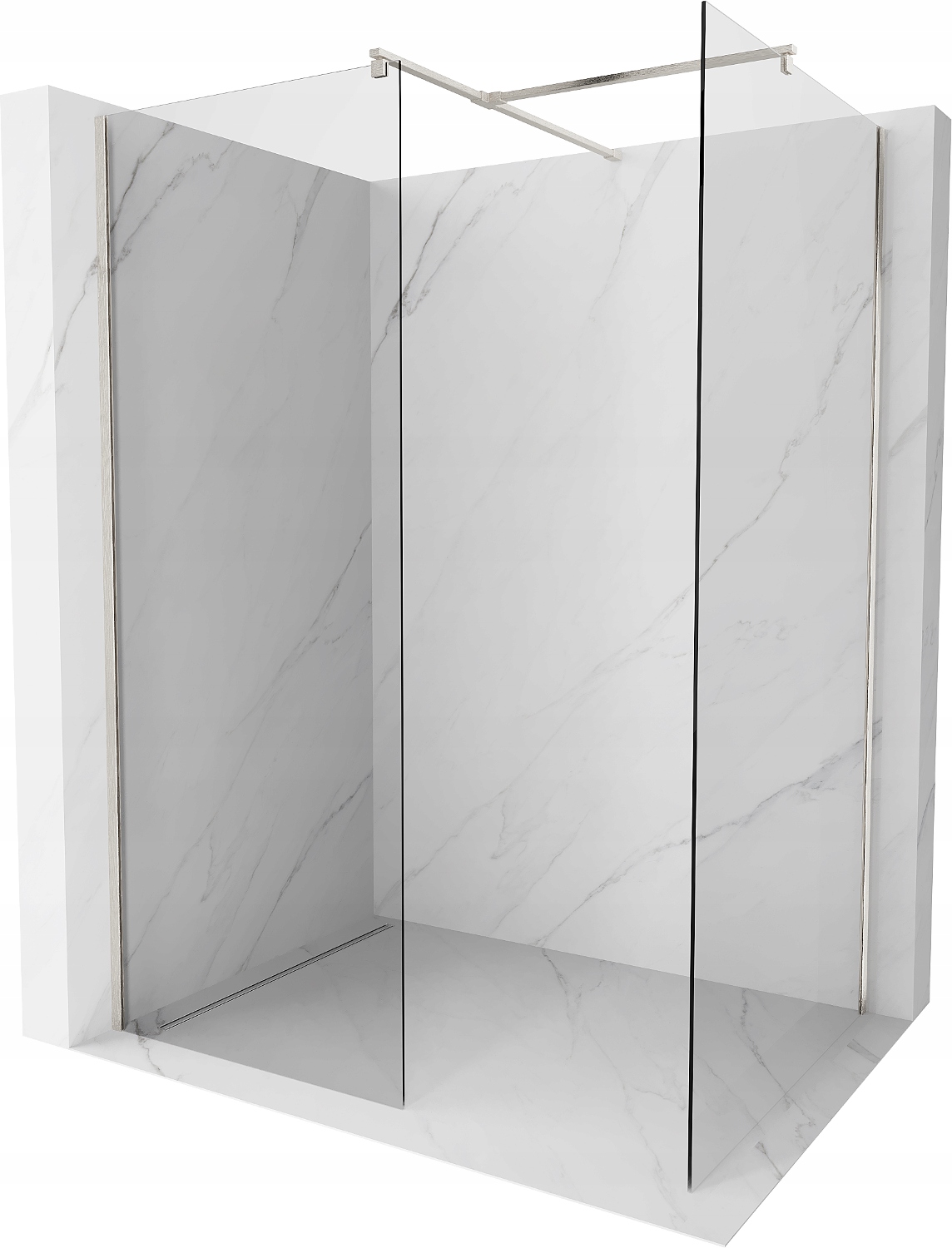 Ścianka szyba prysznicowa 160x95 Walk In Mexen Kioto 8 mm EasyClean nikiel