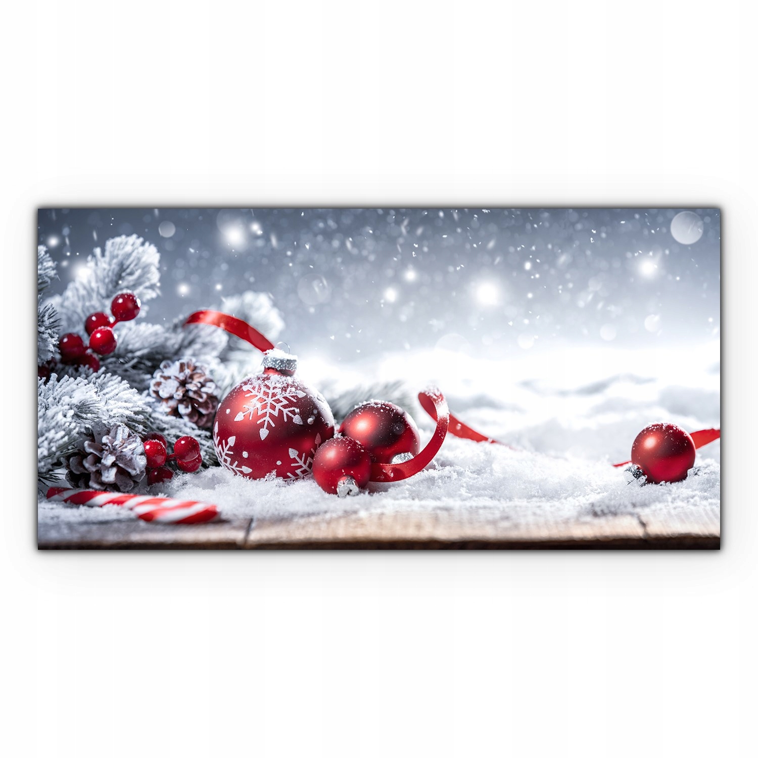 

Obraz szklany Bożonarodzeniowe bombki 140x70 cm