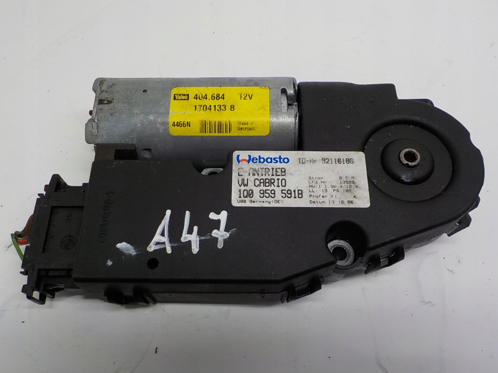 VW EOS Micro moteur Mécanisme Toit ouvrant Toit