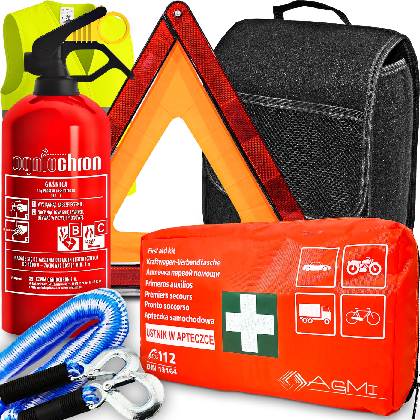 Hasicí Přístroj Trojúhelníková Lékárnička Taška Nezbytná Sada Do Auta
