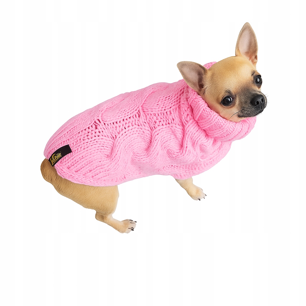 Levně Svetr, obleček pro psa L růžový cop stylový zateplený PositiveCare