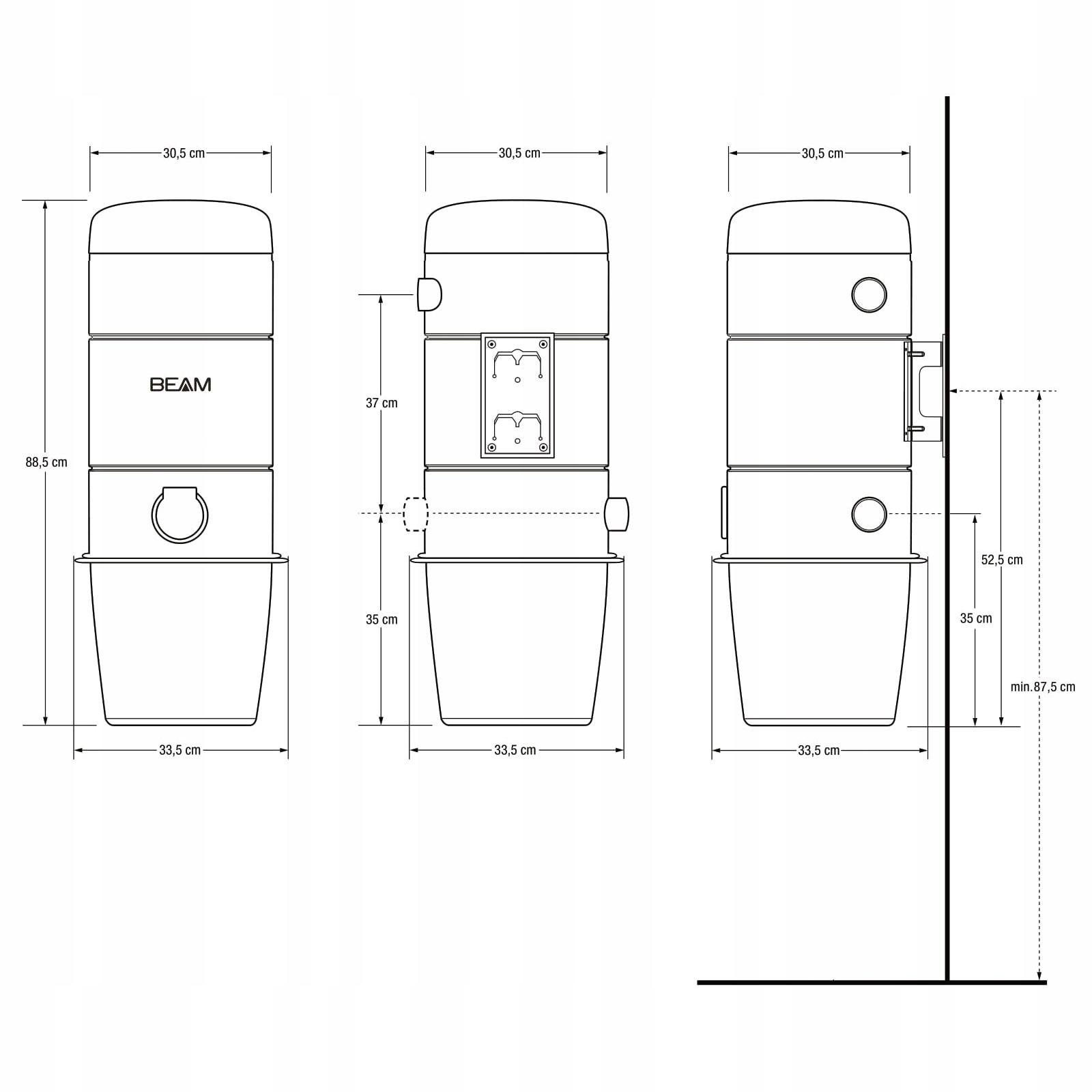 Odkurzacz CENTRALNY BEAM SC335 PLATIMIUM Marka Beam