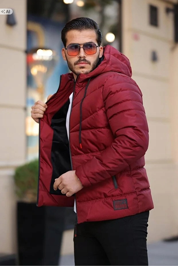 Pánská Prošívaná Bunda S Kapucí Ve Sportovním Stylu S 5IA