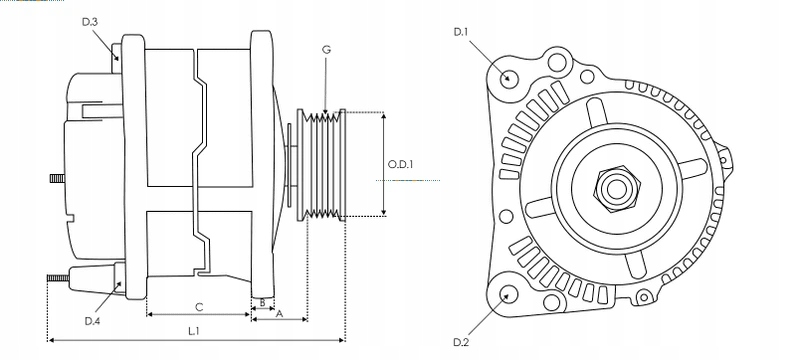 AS-PL A3017 Alternator Prąd ładowania alternatora 80 A