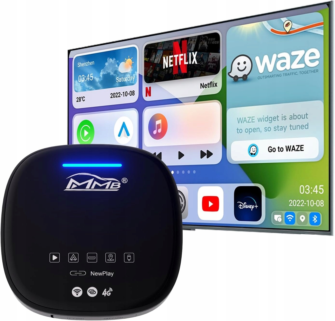 Mmb Max 3.0 Bezprzewodowy adapter CarPlay 2023 Multimedialny wideobox
