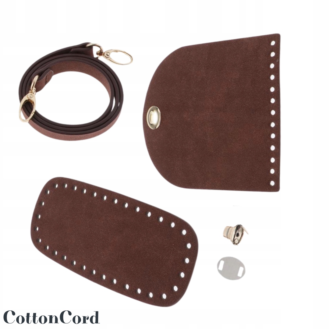 Sada na výrobu kabelky z ekokůže Hnědá Zlatá