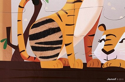 Puzzle sensoryczne Wycieczka do zoo 20 el. Janod Kolekcja puzzle sensoryczne