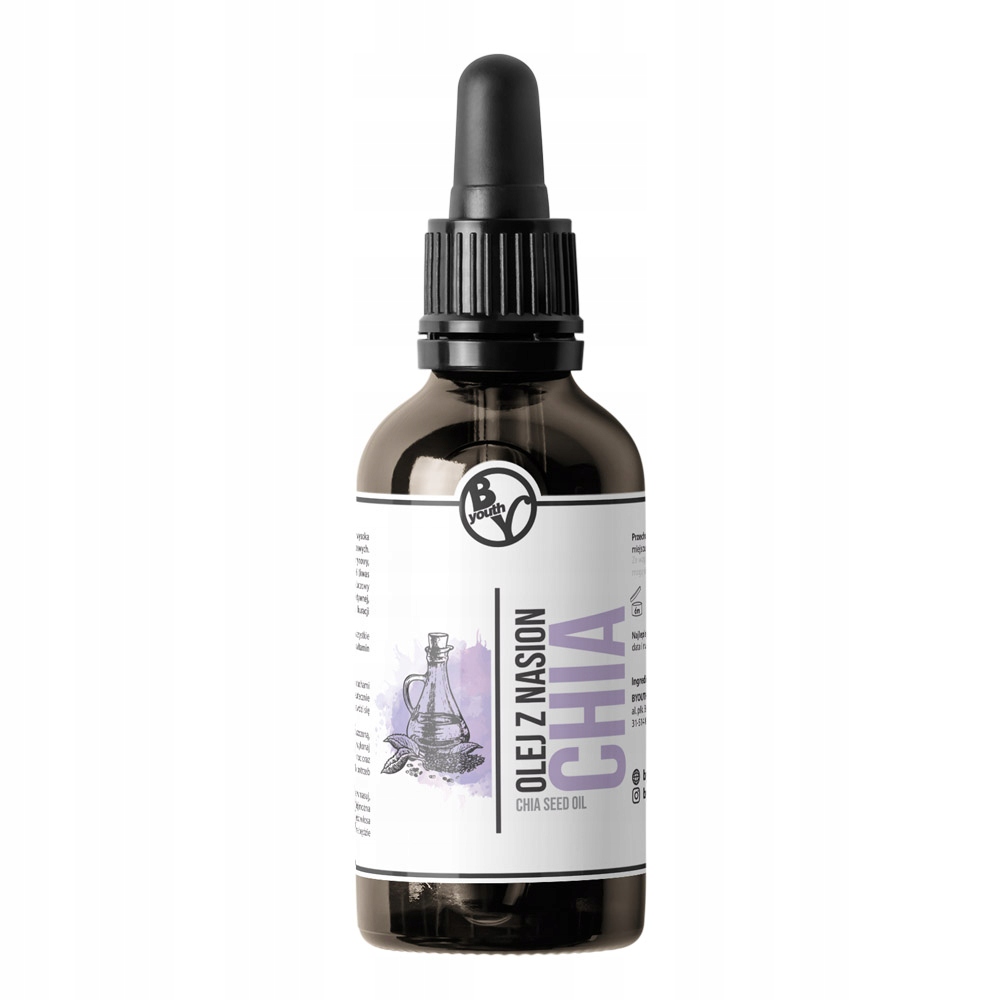 Olej z nasion chia 50 ml do twarzy Naturalny Zimnotłoczony Nierafinowany