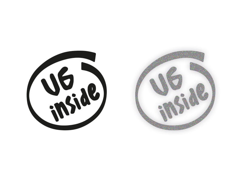 V6 inside - Naklejka na samochód na auto ODBLASKOWA