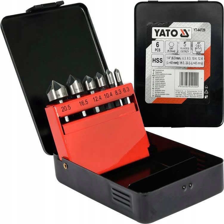 

Yato Zestaw pogłębiaczy do metalu 6,3-20,5mm 6szt.